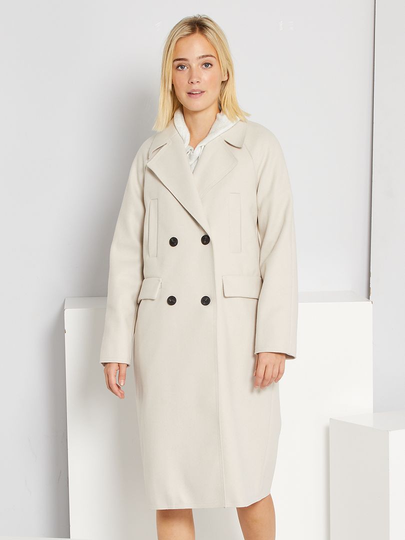 Cappotto lungoYves Salomon in Lana di colore Bianco Donna Abbigliamento da Cappotti da Cappotti lunghi e invernali 