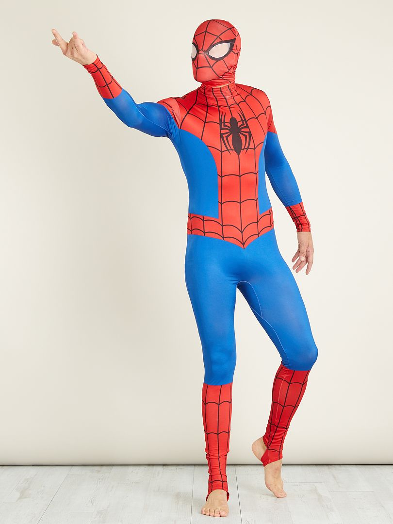 Costume 'Spiderman' seconda pelle con cappuccio - blu/rosso