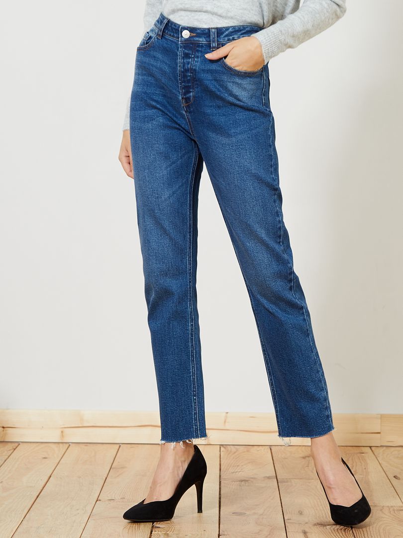 Donna Miinto Donna Abbigliamento Pantaloni e jeans Jeans Jeans a vita alta Taglia: W26 Jeans regular bicolor a vita alta Blu 