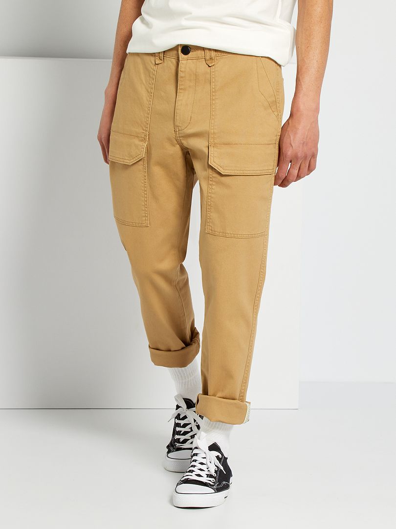 Pantaloni cargo con gamba slim con dettaglio con tasche colore beige Asos Donna Abbigliamento Pantaloni e jeans Pantaloni Pantaloni cargo 