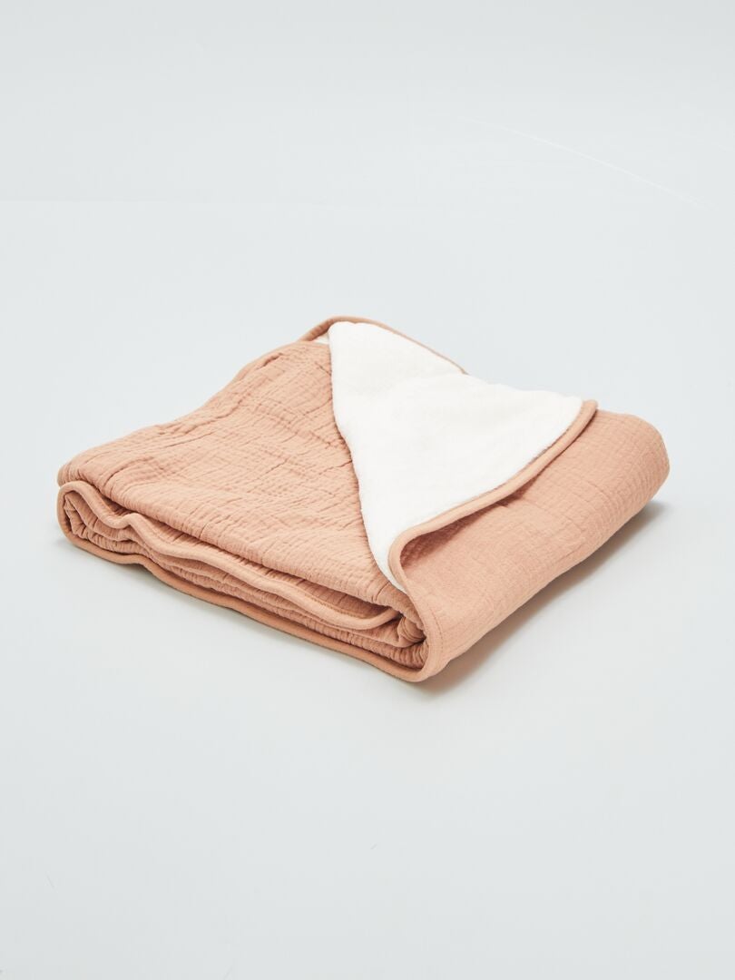 Quadrato neonato coperta in garza di cotone - BEIGE - Kiabi - 17.00€