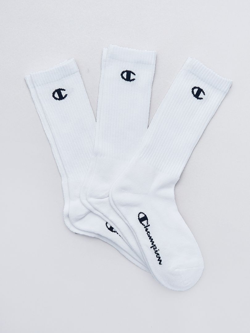 Set di 3 paia di calzini con slogan Bianco Farfetch Abbigliamento Intimo Calze 