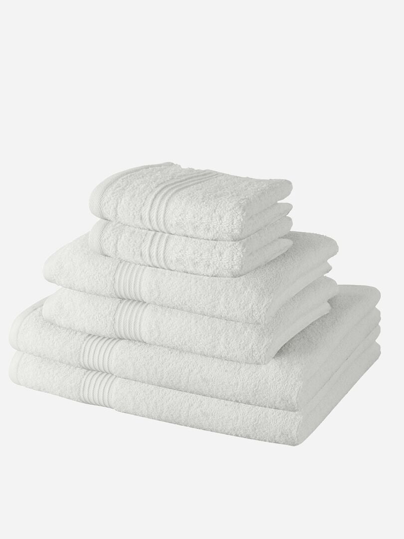 Set di 6 asciugamani + teli da bagno - BIANCO - Kiabi - 30.00€