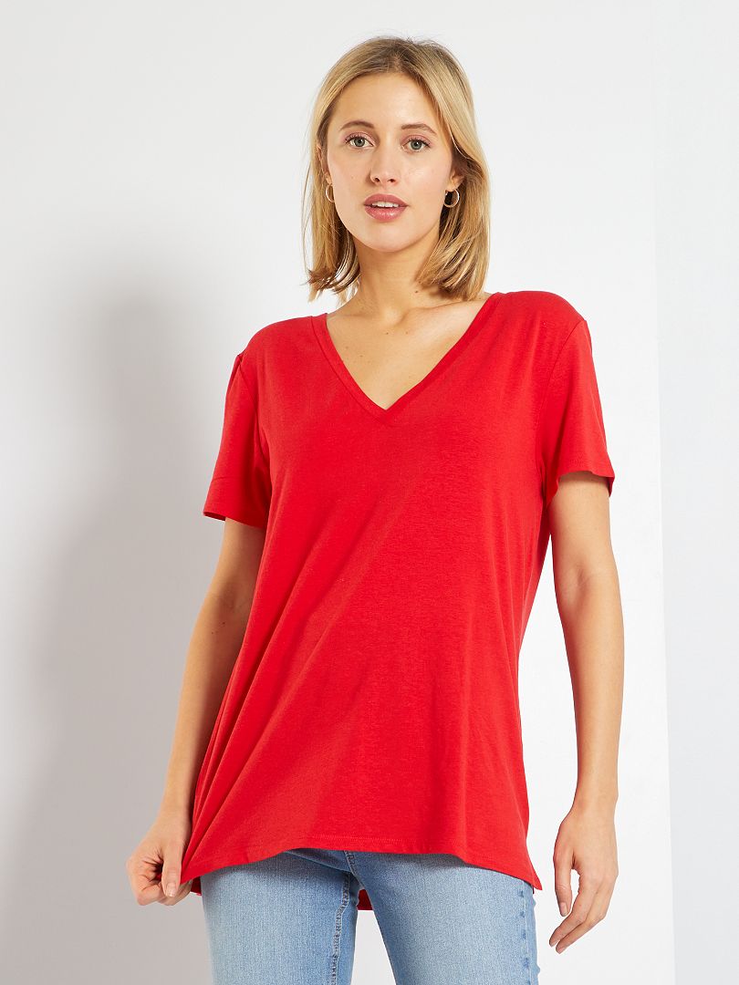 Rosso M sconto 57% Kiabi T-shirt MODA DONNA Camicie & T-shirt T-shirt Basic 