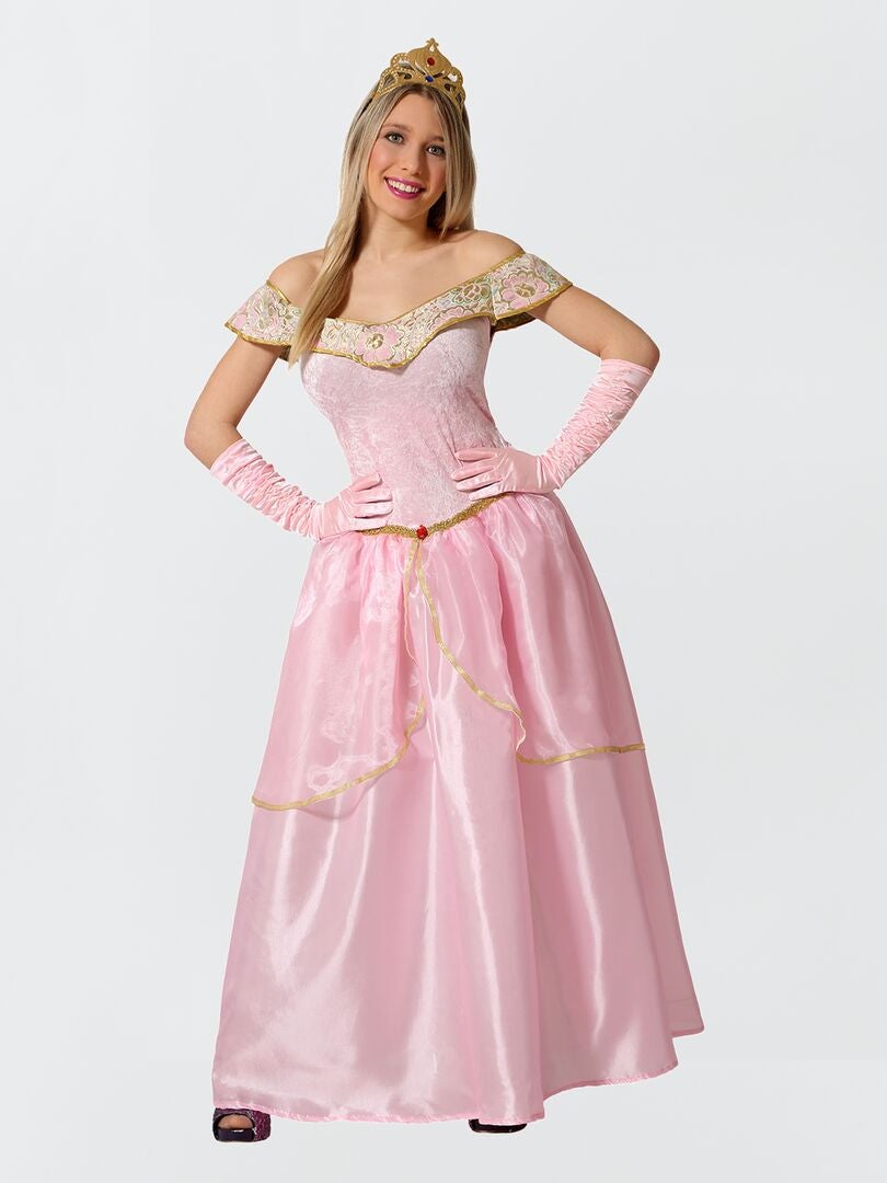 Costume e accessori da principessa rosa per bambina