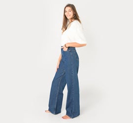 Jeans wide leg donna