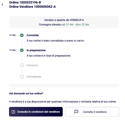 Come posso contattare il mio venditore?